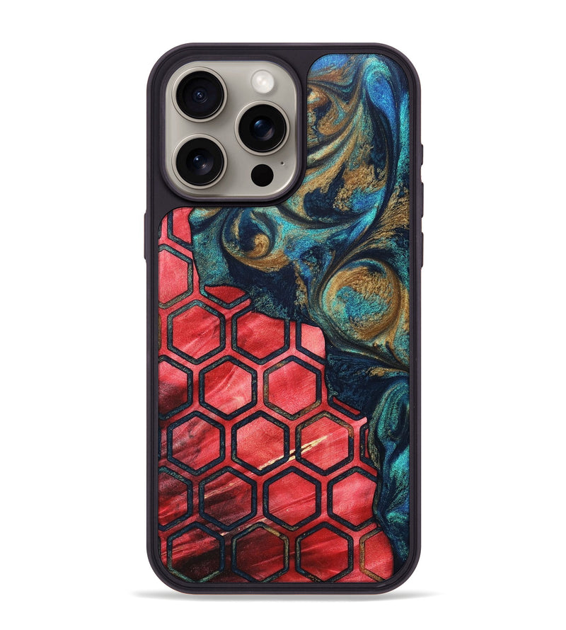 iPhone 15 Pro Max Wood+Resin Phone Case - Corinne (Pattern, 694145)