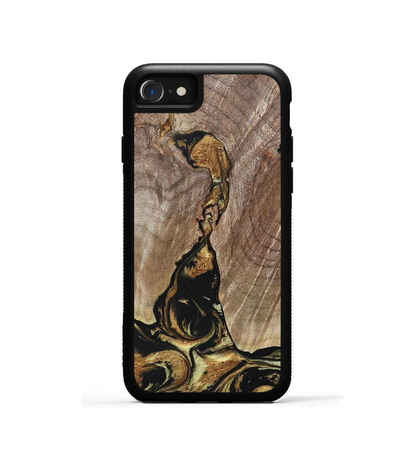 iPhone SE Wood+Resin Phone Case - Rita (Black & White, 694151)