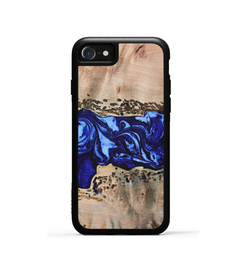 iPhone SE Wood+Resin Phone Case - Amiyah (Blue, 694171)