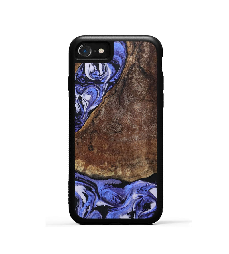 iPhone SE Wood+Resin Phone Case - Myrna (Purple, 694180)