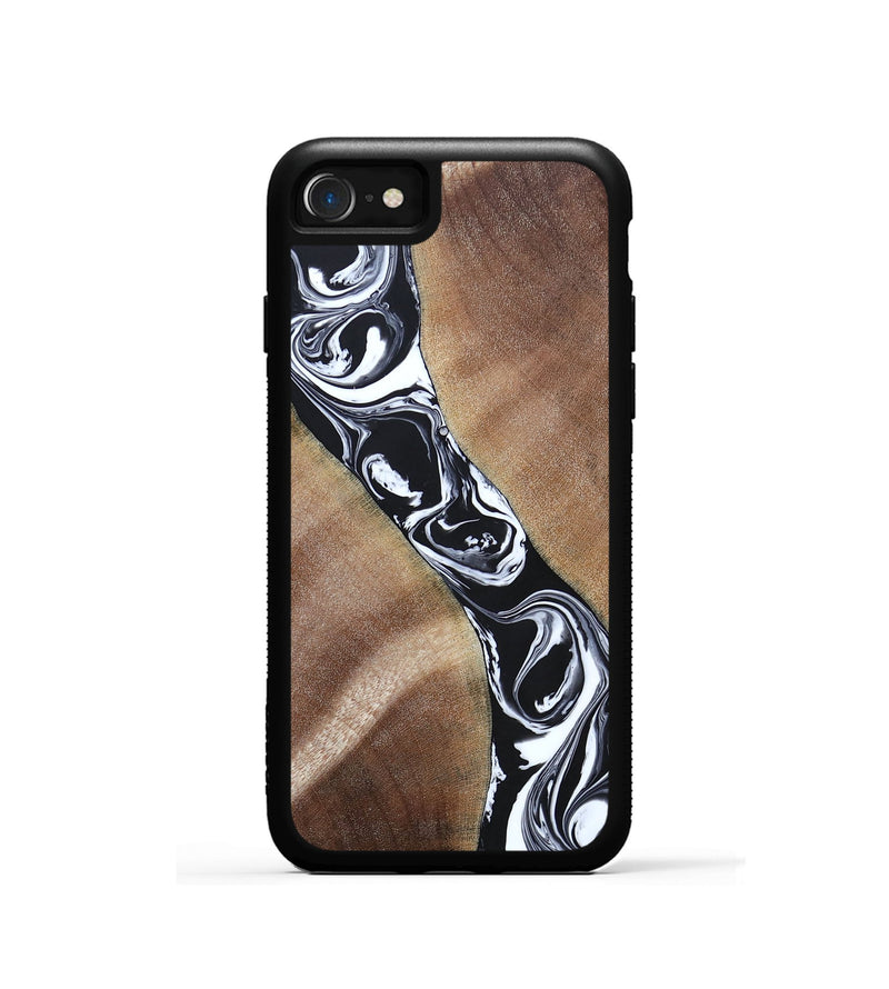 iPhone SE Wood+Resin Phone Case - Maxwell (Black & White, 694283)