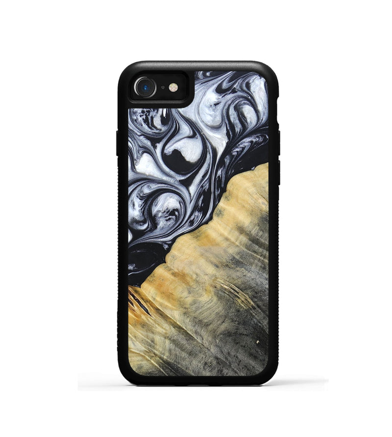 iPhone SE Wood+Resin Phone Case - Luca (Black & White, 694286)