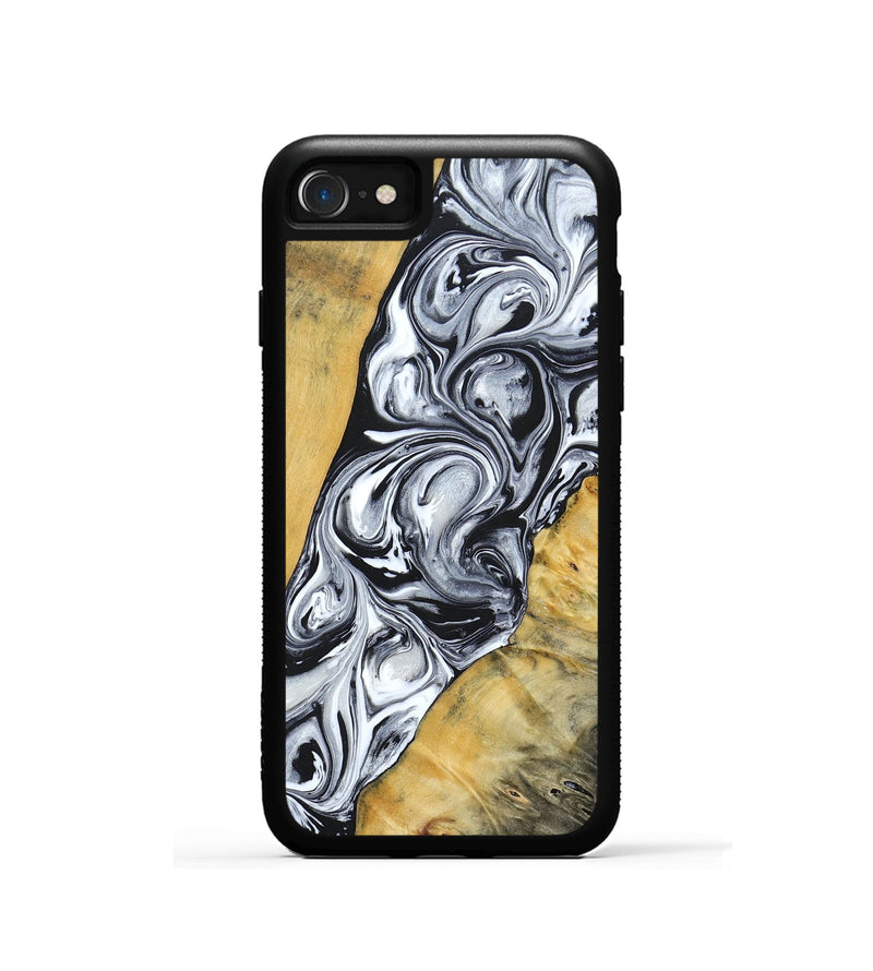 iPhone SE Wood+Resin Phone Case - Mario (Black & White, 694290)