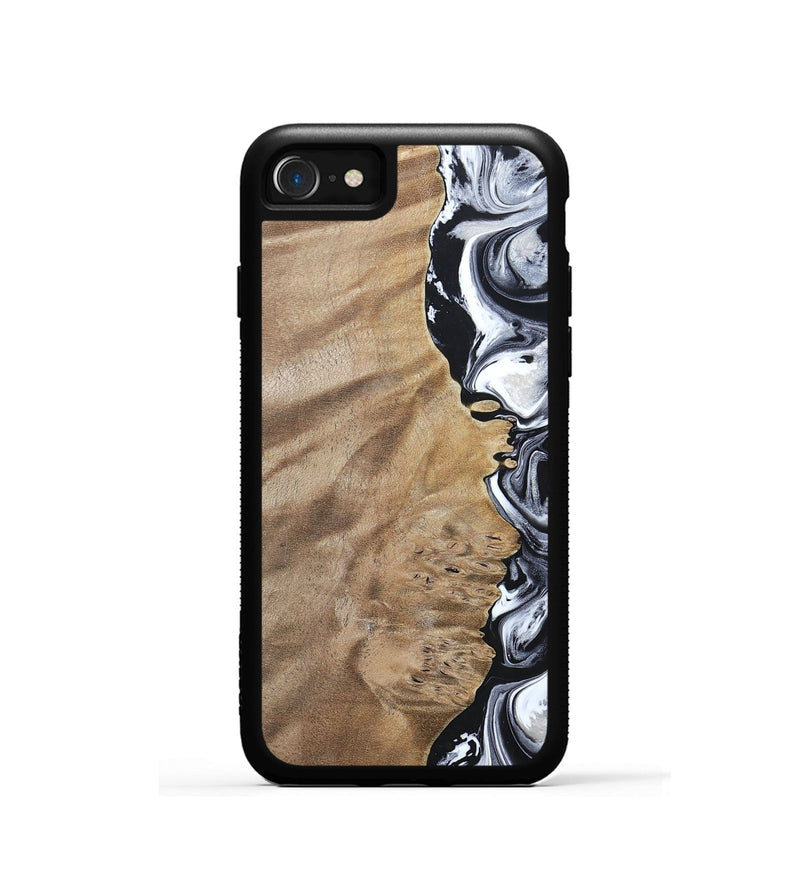 iPhone SE Wood+Resin Phone Case - Dominic (Black & White, 694298)
