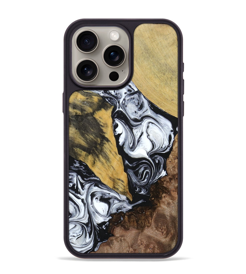 iPhone 15 Pro Max Wood+Resin Phone Case - Alaia (Mosaic, 694327)