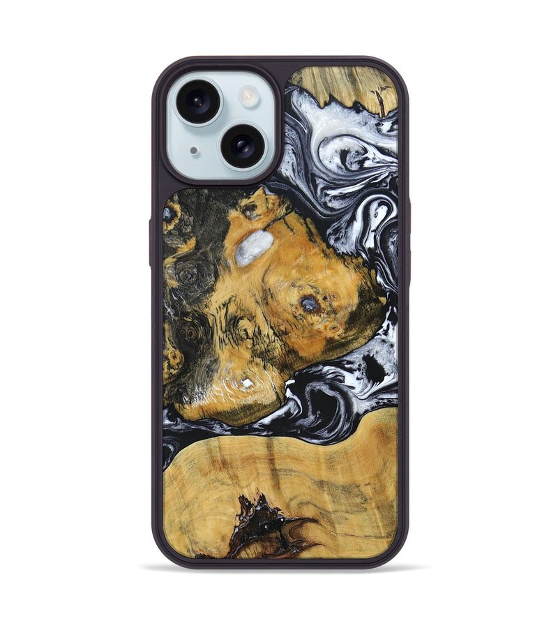 iPhone 15 Wood+Resin Phone Case - Maggie (Mosaic, 694328)
