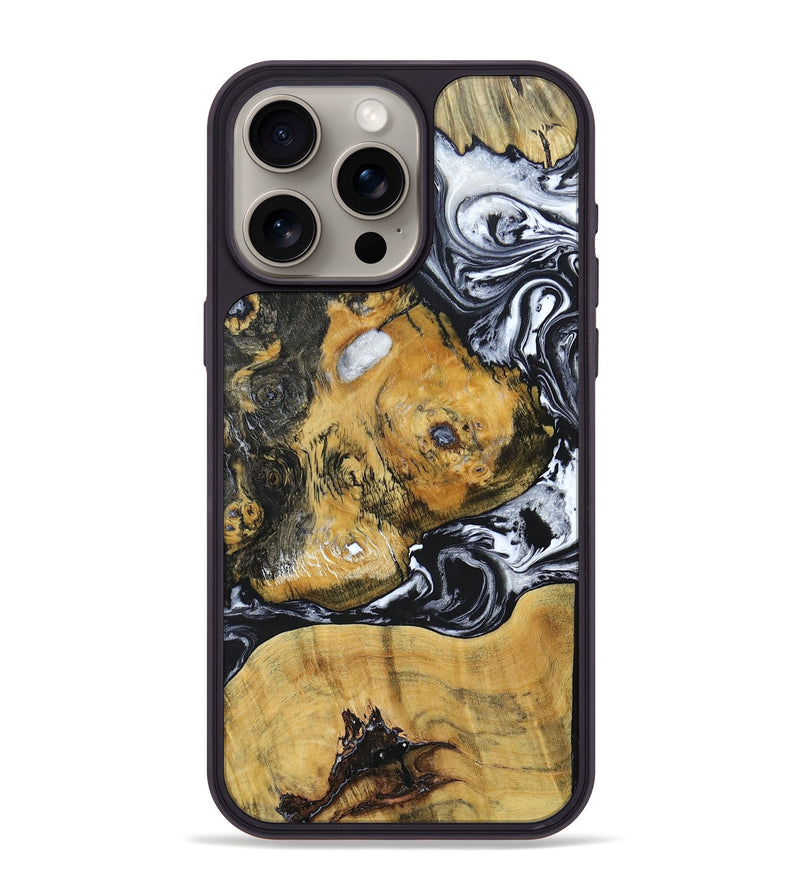 iPhone 15 Pro Max Wood+Resin Phone Case - Maggie (Mosaic, 694328)