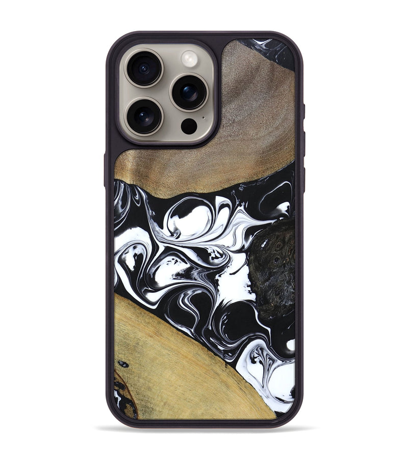 iPhone 15 Pro Max Wood+Resin Phone Case - Nellie (Mosaic, 694338)