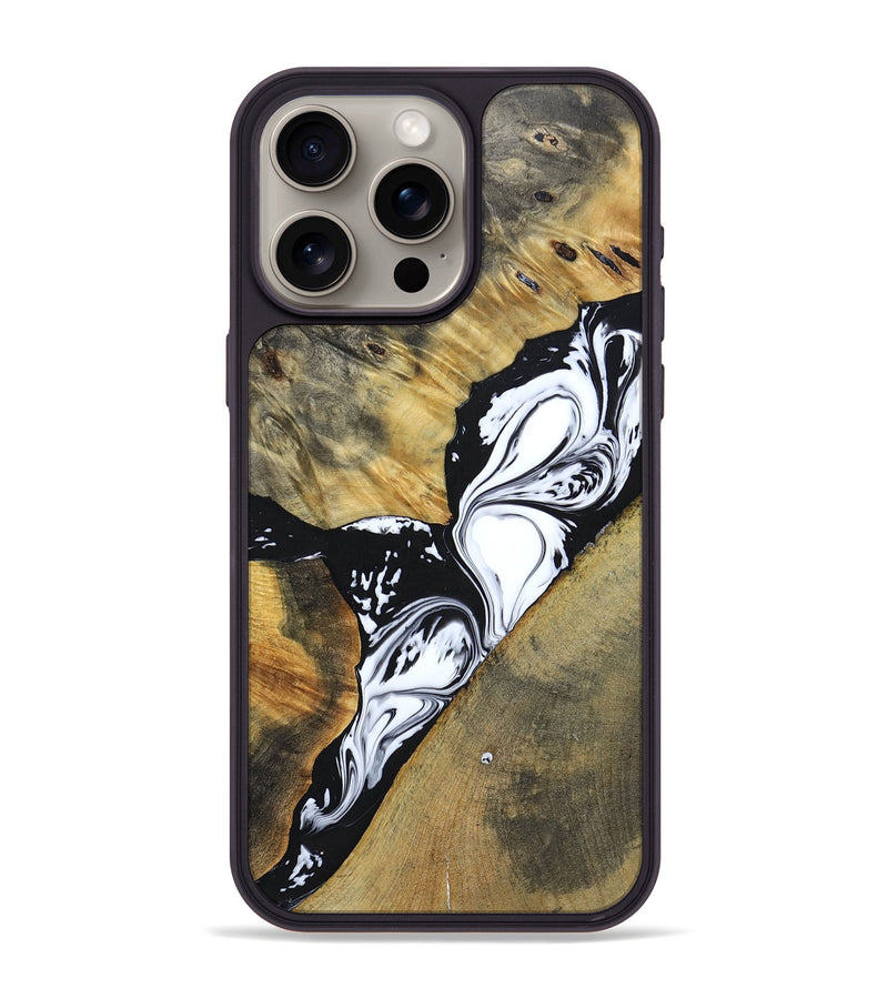 iPhone 15 Pro Max Wood+Resin Phone Case - Kelsie (Mosaic, 694343)