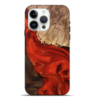 iPhone 15 Pro Max Wood+Resin Live Edge Phone Case - Kyla (Red, 694388)