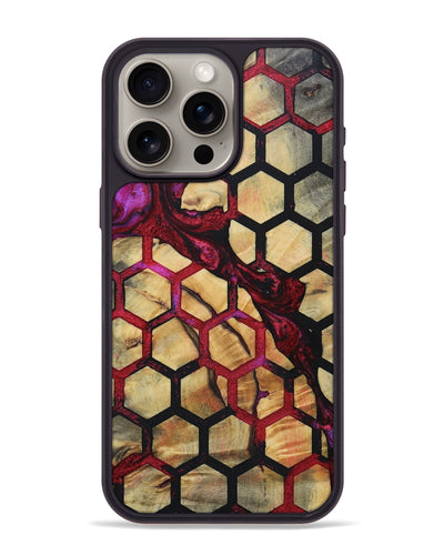iPhone 15 Pro Max Wood+Resin Phone Case - Messiah (Pattern, 694719)