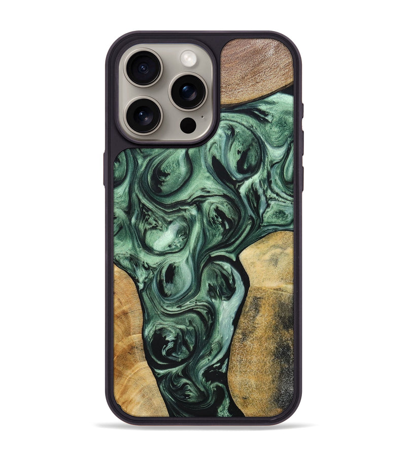 iPhone 15 Pro Max Wood+Resin Phone Case - Johnny (Mosaic, 694784)