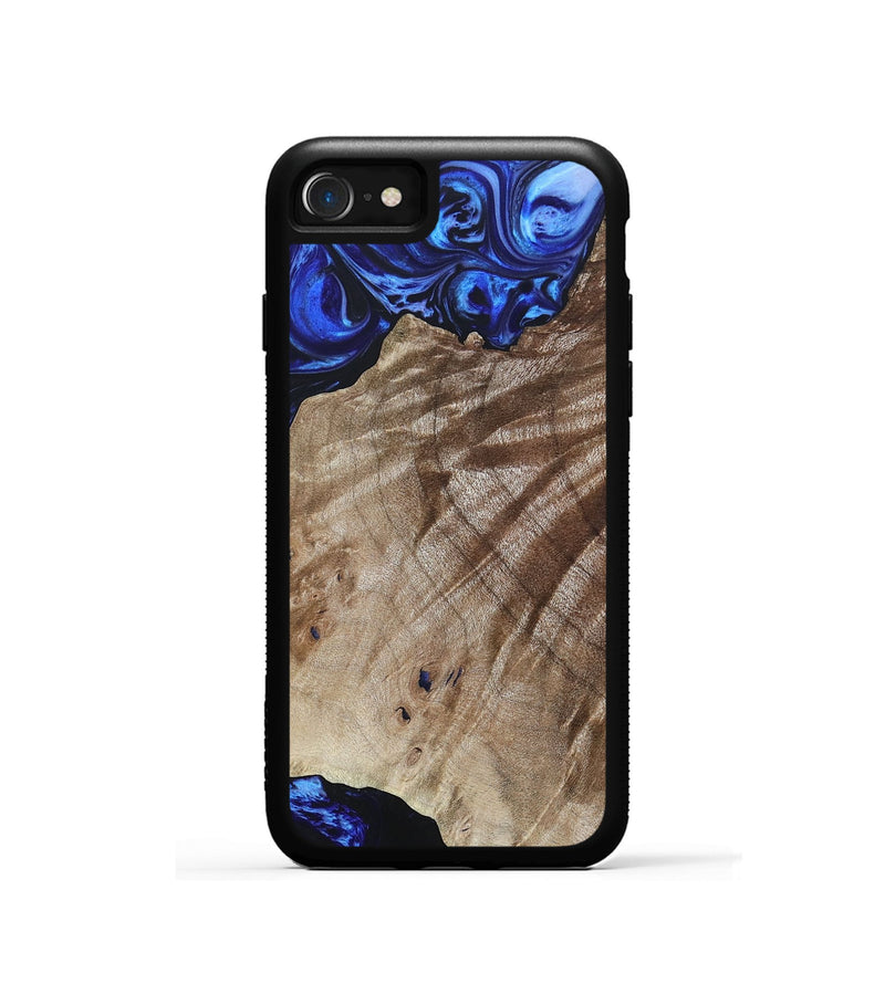 iPhone SE Wood+Resin Phone Case - Therese (Blue, 694852)