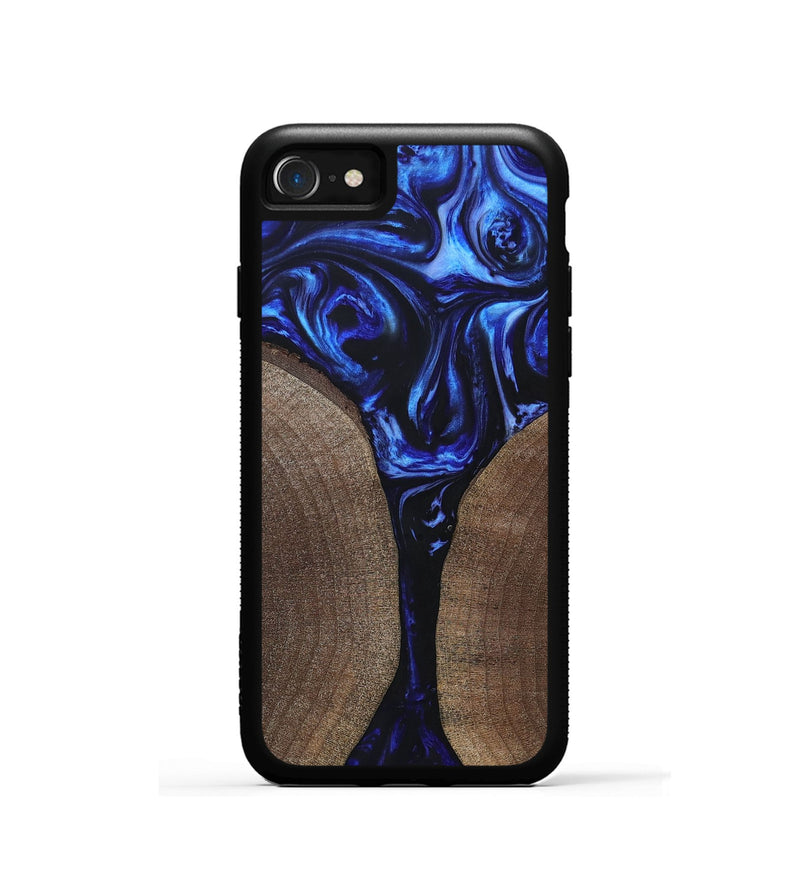 iPhone SE Wood+Resin Phone Case - Reid (Blue, 694869)