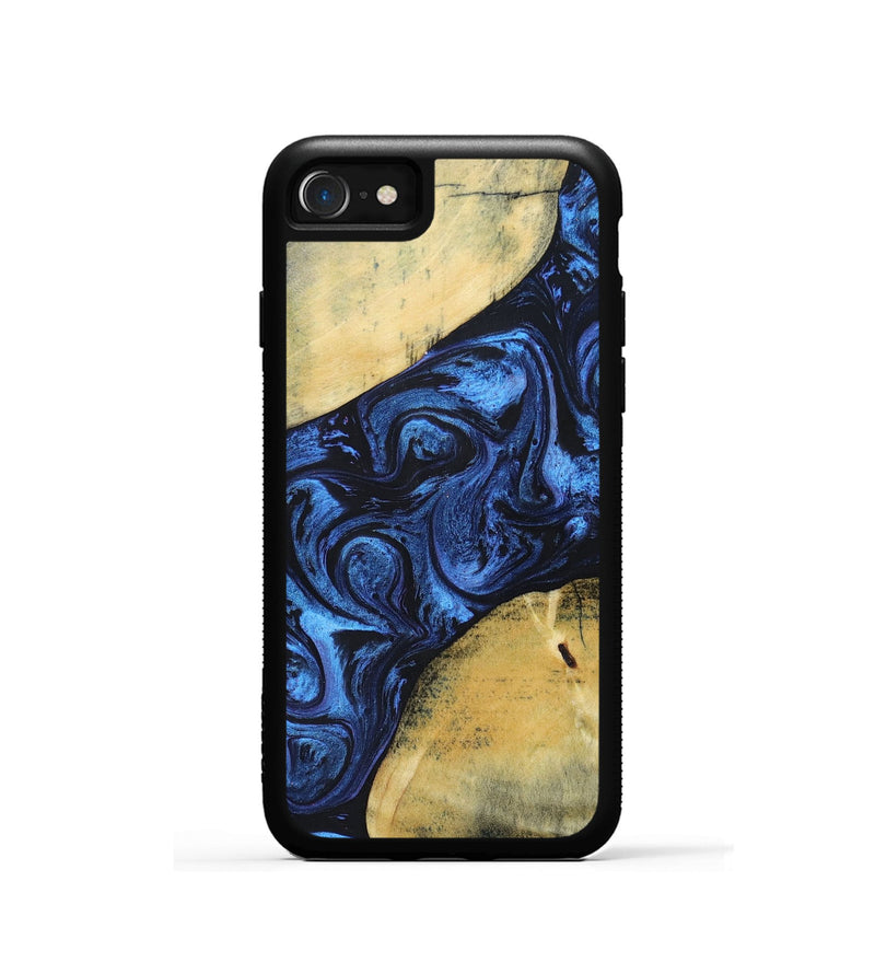 iPhone SE Wood+Resin Phone Case - Nicolette (Blue, 695215)