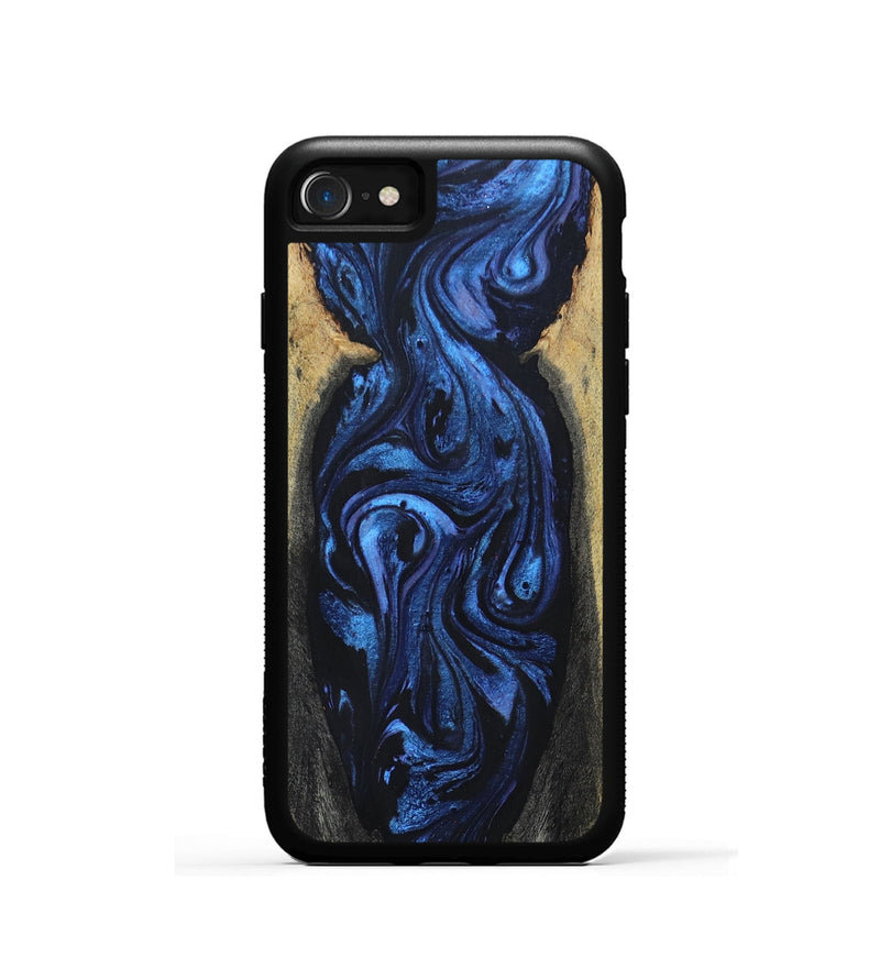 iPhone SE Wood+Resin Phone Case - Cristian (Blue, 695221)