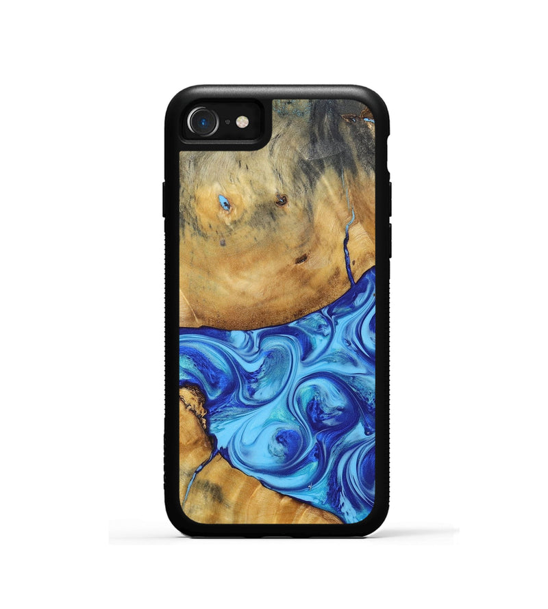 iPhone SE Wood+Resin Phone Case - Kizzy (Blue, 695224)
