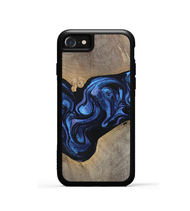 iPhone SE Wood+Resin Phone Case - Zara (Blue, 695225)