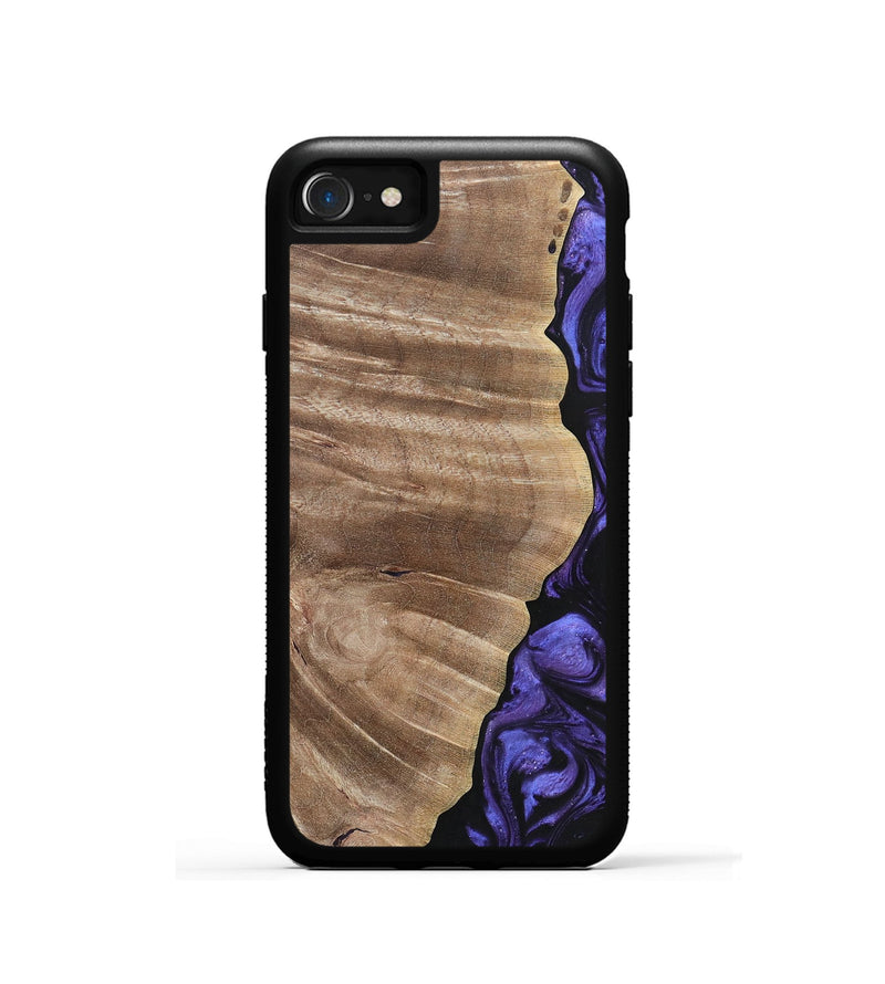 iPhone SE Wood+Resin Phone Case - Cathleen (Purple, 695374)