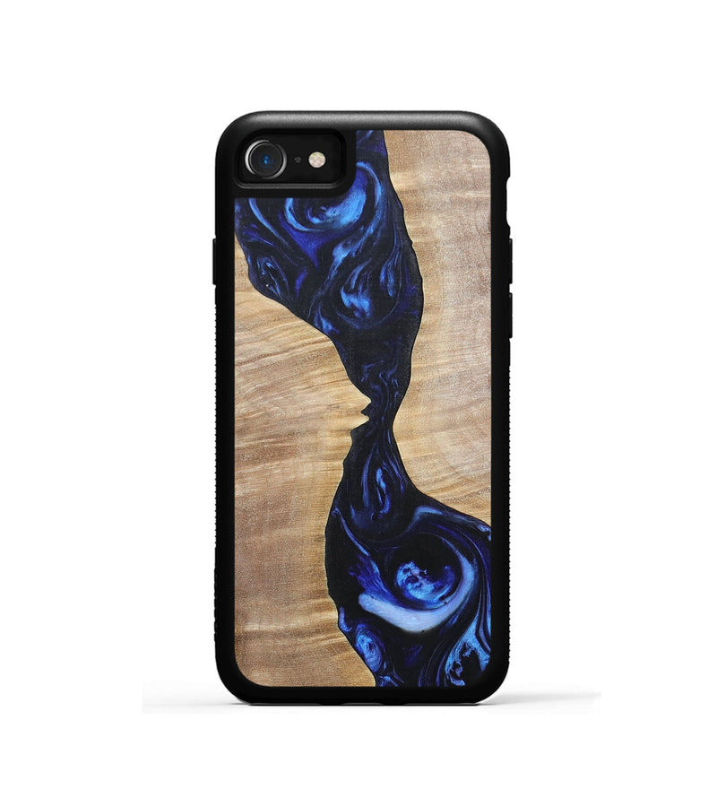 iPhone SE Wood+Resin Phone Case - Violet (Blue, 695599)