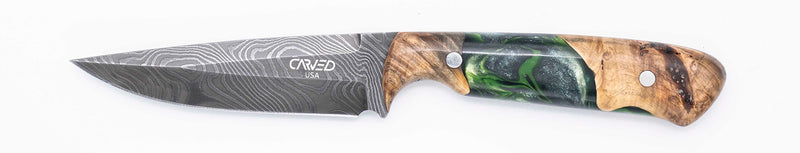 Carved Damascus Field Knife #20616