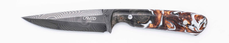 Carved Damascus Field Knife #20617