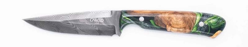 Carved Damascus Field Knife #20619