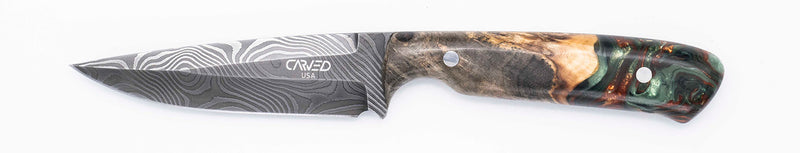 Carved Damascus Field Knife #20621