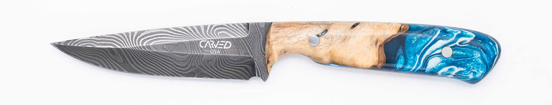 Carved Damascus Field Knife #20626