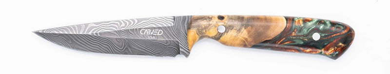 Carved Damascus Field Knife #20632
