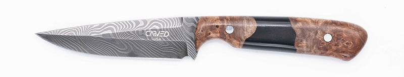 Carved Damascus Field Knife #20633