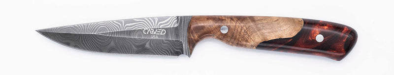 Carved Damascus Field Knife #20635