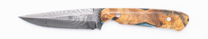 Carved Damascus Field Knife #20636