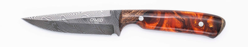 Carved Damascus Field Knife #20671