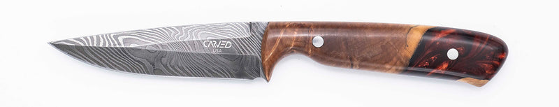 Carved Damascus Field Knife #20673