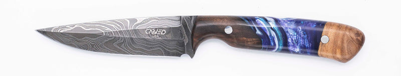 Carved Damascus Field Knife #20680