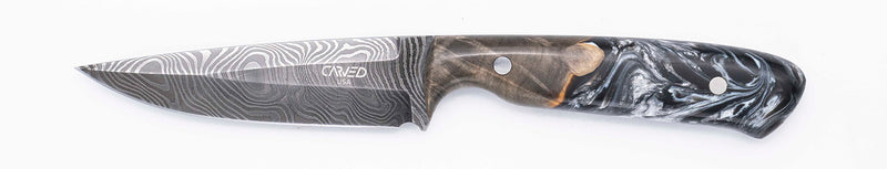 Carved Damascus Field Knife #20681