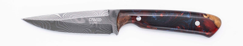 Carved Damascus Field Knife #20684