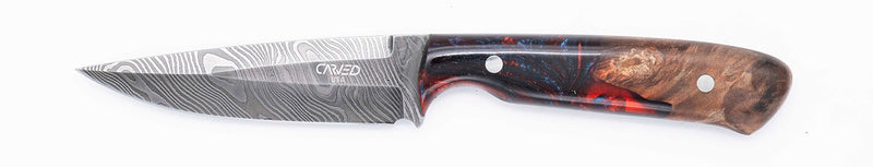 Carved Damascus Field Knife #20685
