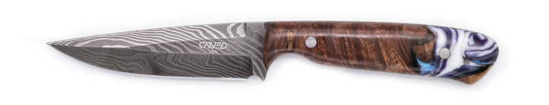 Carved Damascus Field Knife #20695