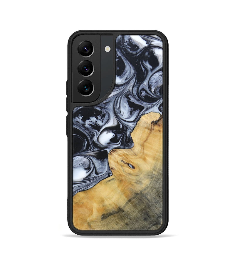 Galaxy S22 Wood+Resin Phone Case - Clint (Black & White, 695873)