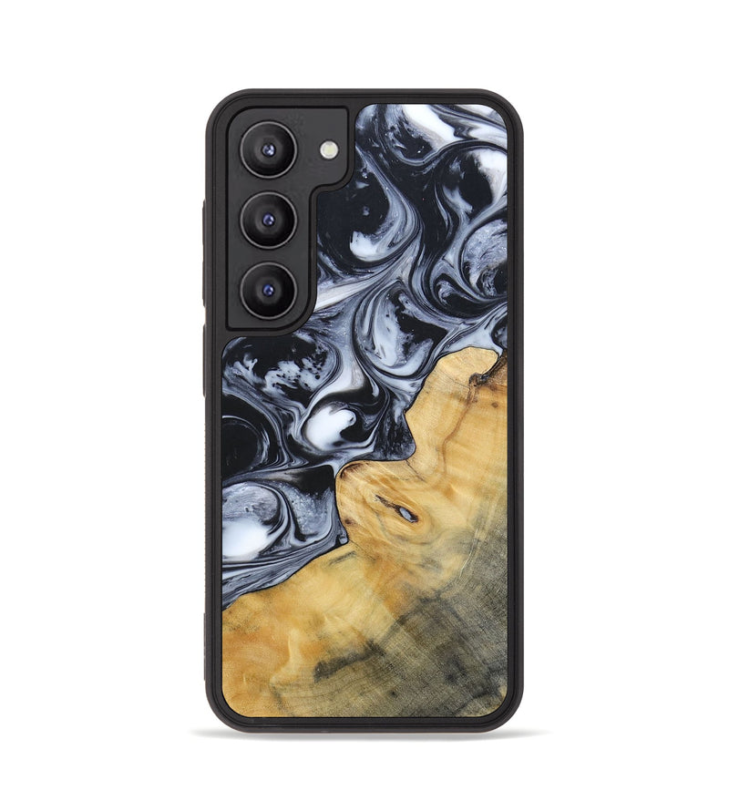 Galaxy S23 Wood+Resin Phone Case - Clint (Black & White, 695873)