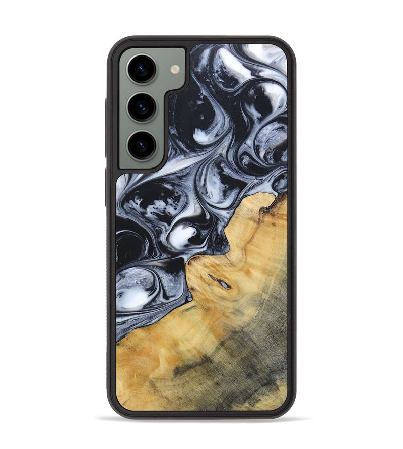 Galaxy S23 Plus Wood+Resin Phone Case - Clint (Black & White, 695873)