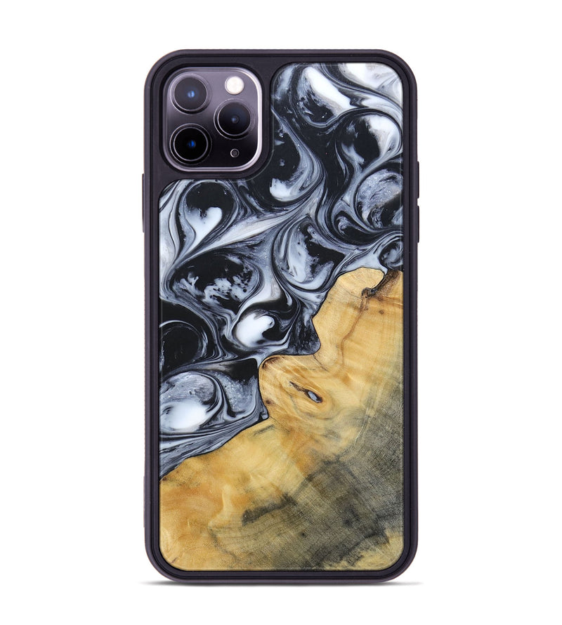 iPhone 11 Pro Max Wood+Resin Phone Case - Clint (Black & White, 695873)
