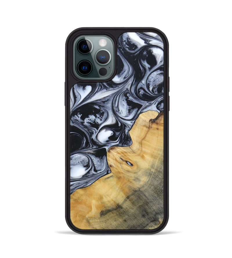 iPhone 12 Pro Wood+Resin Phone Case - Clint (Black & White, 695873)