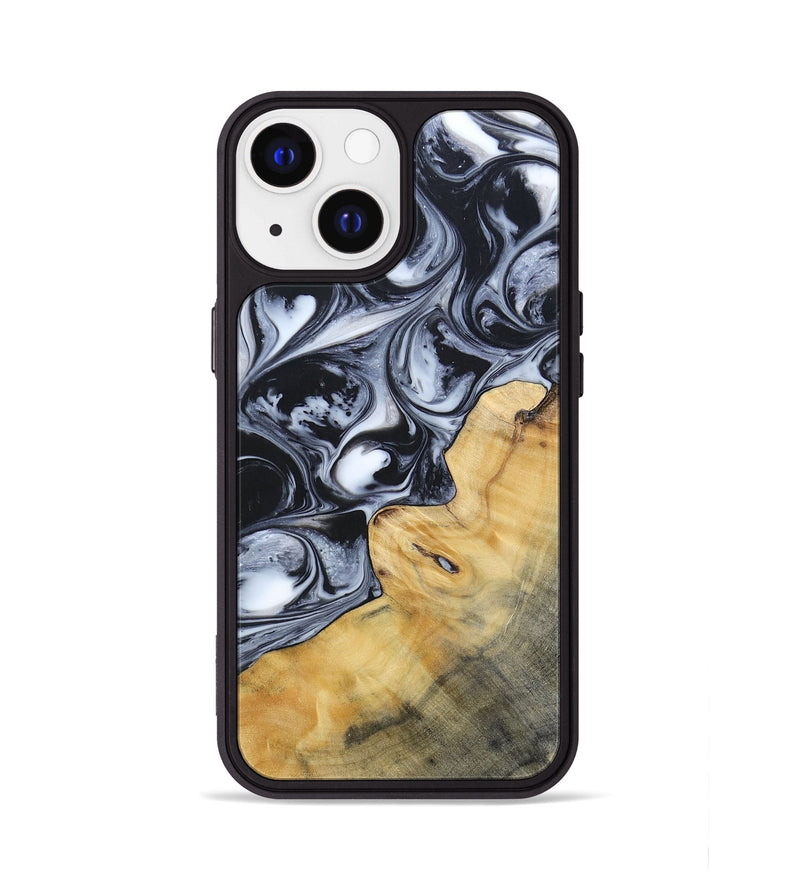 iPhone 13 Wood+Resin Phone Case - Clint (Black & White, 695873)