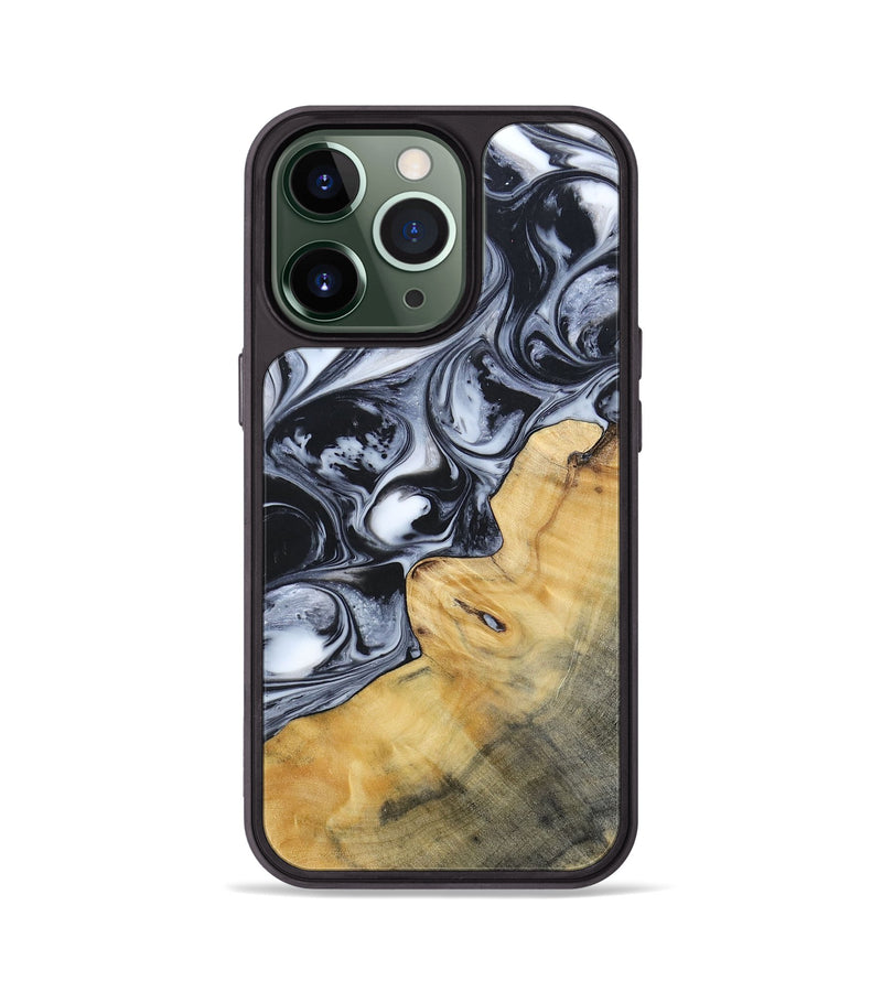iPhone 13 Pro Wood+Resin Phone Case - Clint (Black & White, 695873)