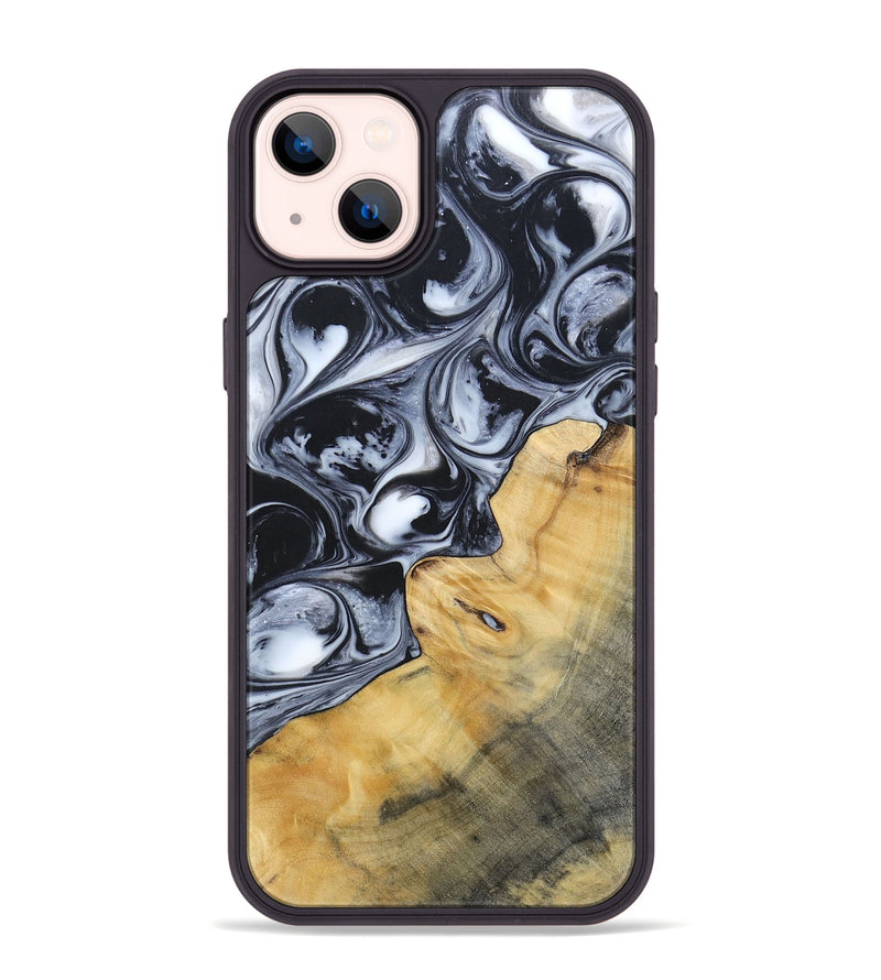 iPhone 14 Plus Wood+Resin Phone Case - Clint (Black & White, 695873)