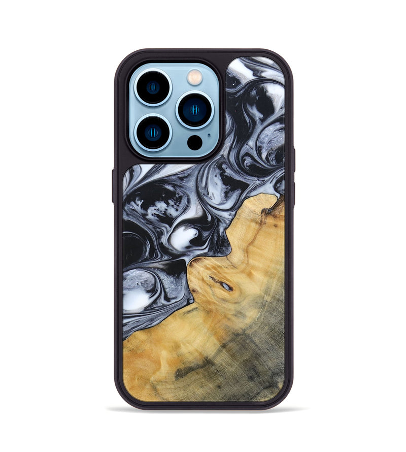 iPhone 14 Pro Wood+Resin Phone Case - Clint (Black & White, 695873)