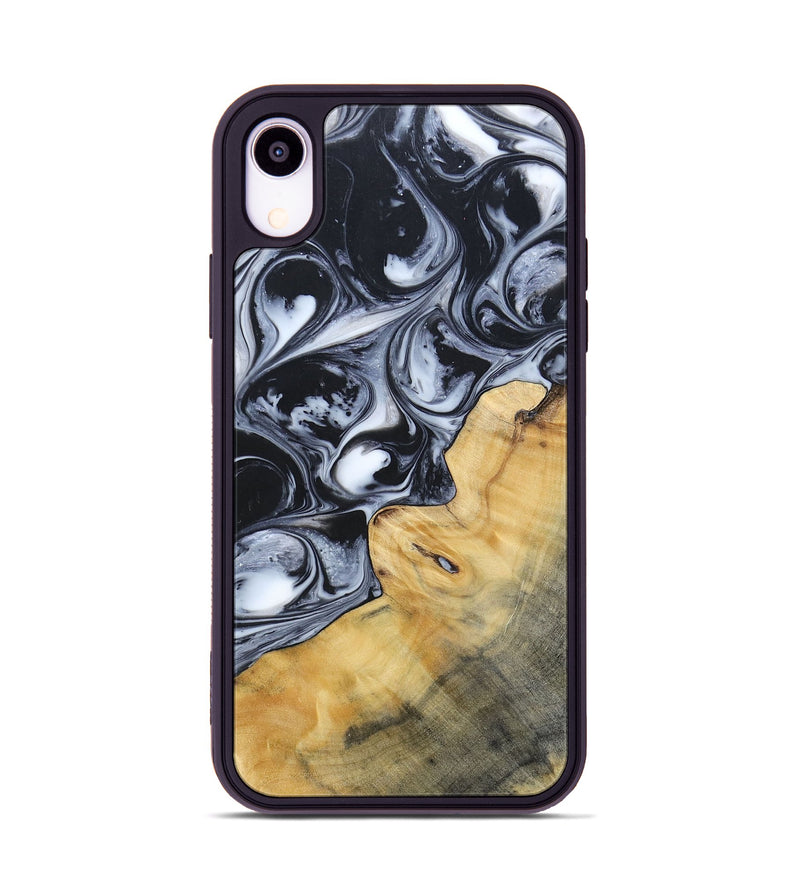 iPhone Xr Wood+Resin Phone Case - Clint (Black & White, 695873)